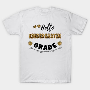 Hello Kindergarten Leopard Back To School T-Shirt